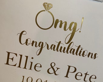 Luxury engagement / wedding personalised gift bag, omg congratulations