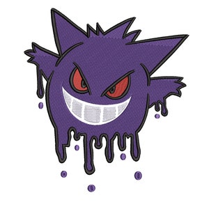 POKEMON (Gengar) Embroidery design files- cartoon movie design for Embroidery machine -emb. pes. dst. Embroidery files