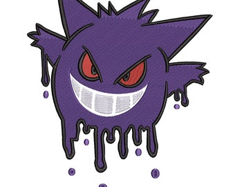 Gengar Pokemon Embroidery Design – Cartoon Machine File (PES, DST, EXP)