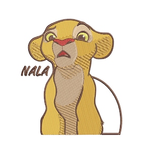Archivos de diseño de bordado de película de dibujos animados de El Rey León, Nala - Diseño de película para máquina de bordado -EMB, PES, DST y más archivos de bordado