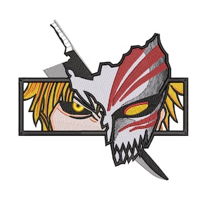 BLEACH Ichigo Embroidery design files- Anime cartoon "Bleach" design for Embroidery machine -emb. pes. dst. Embroidery files