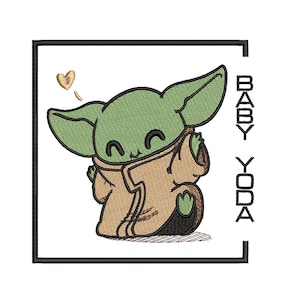 Baby Yoda cartoon Embroidery design files - Movie design for Embroidery machine -EMB, PES, DST Embroidery files