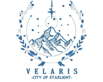 Velaris Embroidery Design – ACOTAR Fantasy Book Series (PES, DST) (Digital Download)