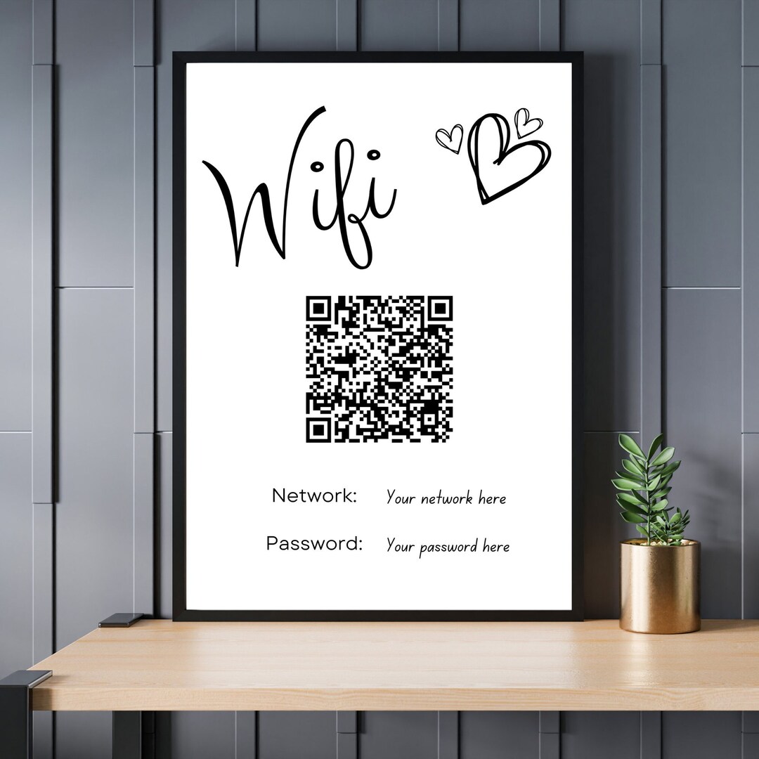 Wifi QR Code Sign Printable Wifi Sign Wifi Password Sign - Etsy