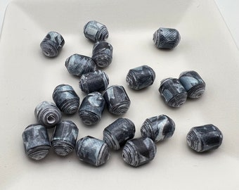 Paper Beads - Handmade Beads for Jewelry - Beading Supplies - Midnight Blue