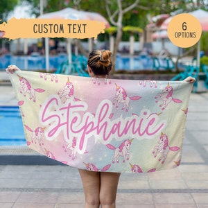 Personalized Unicorn Beach Towel,UnicornTowel,Rainbow Beach Towel,Custom Name Towel,Birthday Gift,Custom Beach Towel,Unicorn Beach Towel