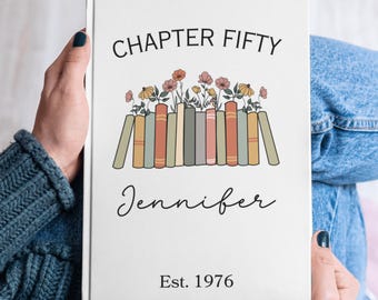 Personalized Chapter 50 Journal,Custom Name Notebook,Gift For Someone Turning 50,50th Birthday Gift,Birthday Guestbook