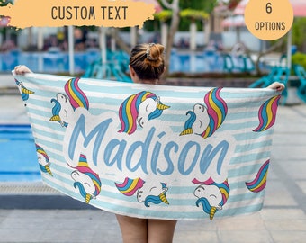 Personalized Unicorn Beach Towel,UnicornTowel,Rainbow Beach Towel,Custom Name Towel,Birthday Gift,Custom Beach Towel,Unicorn Beach Towel