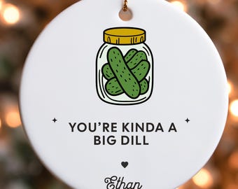 Personalized Pickle Christmas Ornaments,Custom Positive Pickle Ornament,Funny Pickle Gifts for Friends,Unique Pickle Decorations