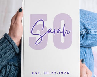 Personalized 50th Birthday Journal,Custom Name Notebook,Gift For Someone Turning 50,50th Birthday Gift,Fiftieth Birthday Guestbook