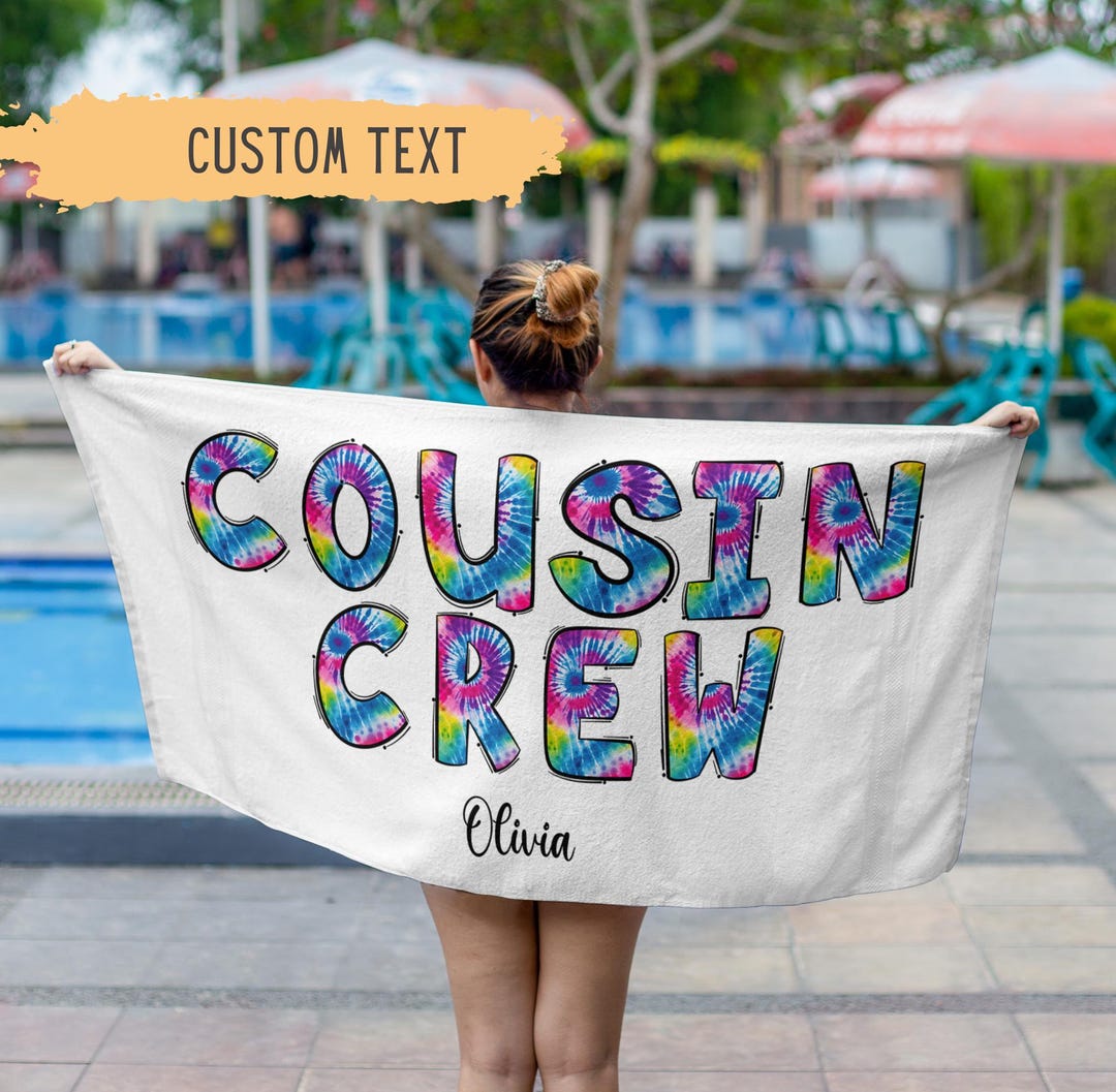 Personalized Cousin Crew Beach Towel,custom Kids Name Pool Towel,family ...