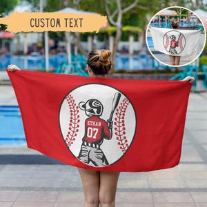 Personalized Baseball Beach Towel For Boys,Baseball Gifts For Boys,Youth Baseball Team Gift,Sports Birthday Present,Custom Pool Towel,Teens