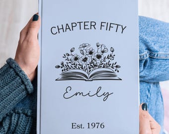 Personalized 50th Birthday Journal, Custom Chapter 50 Name Notebook, Turning Fifty Milestone Gift for Her, Mom, Sister, or Best Friend