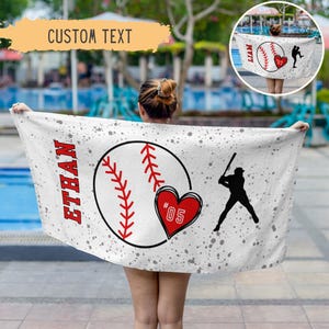 Personalized Baseball Beach Towel For Boys,Baseball Gifts For Boys,Youth Baseball Team Gift,Sports Birthday Present,Custom Pool Towel,Teens