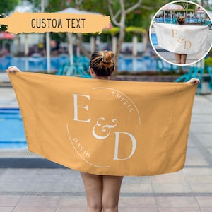 Personalized Newlywed Couple Beach Towel,Custom Just Married Beach Towel,Mr & Mrs Towel,Honeymoon Gift,Newlwed Gift Ideas,Bridal Shower Gift