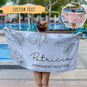Personalized Retirement Floral Beach Towel,Custom Retirement Gifts For Women Coworker,Nurse Retirement Gifts,Teacher Retirement Gift,Retiree