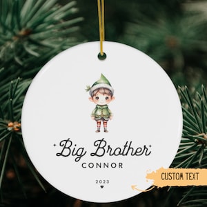 Promoted To Big Brother Ornament,Big Brother Christmas Ornament,Big Brother Present,New Baby Reveal,Big Brother Gift,Big Sister Ornament
