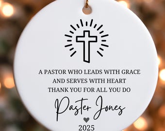 Personalisierte Pastor und Frau Wertschätzung Ornament, Sonntagsschule Lehrer Geschenk, religiöse Bibel Studium Kirche Gruppe Geschenk, christlichen Lehrer