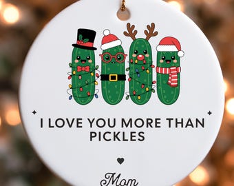 Personalized Pickle Christmas Ornaments,Custom Positive Pickle Ornament,Funny Pickle Gifts for Friends,Unique Pickle Decorations