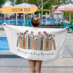 Personalized Beach Towel,Custom Book Lover Gift For Women,Book Club Gift,Bookish Gifts For Book Lover,Librarian Gift,Reader,Birthday Present