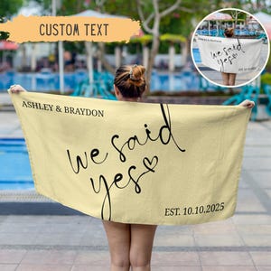 Personalized Newlywed Couple Beach Towel,Custom Just Married Beach Towel,Mr & Mrs Towel,Honeymoon Gift,Newlwed Gift Ideas,Bridal Shower Gift