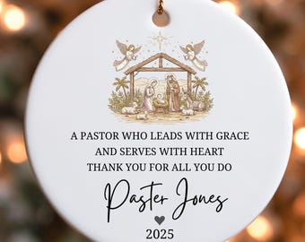 Personalisierte Pastor und Frau Wertschätzung Ornament, Sonntagsschule Lehrer Geschenk, religiöse Bibel Studium Kirche Gruppe Geschenk, christlichen Lehrer