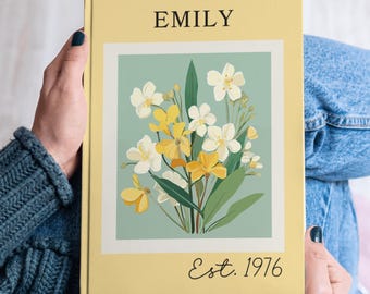 Personalized 50th Birthday Journal, Custom Chapter 50 Name Notebook, Turning Fifty Milestone Gift for Her, Mom, Sister, or Best Friend