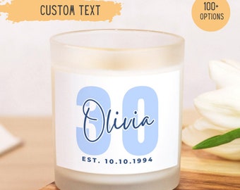 Personalized 30th Birthday Gift For Women,30th Birthday Gifts,Custom 30th Birthday Candle,Milestone Birthday Gifts,30th Birthday Favors,Her