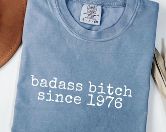 50th Birthday Shirt,Funny Badass Since 1976 T-Shirt,50th Birthday Gift,Fiftieth Birthday Tshirt,Comfort Colors Tee,Milestone Top