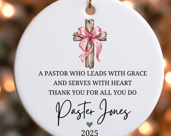 Personalisierte Pastor und Frau Wertschätzung Ornament, Sonntagsschule Lehrer Geschenk, religiöse Bibel Studium Kirche Gruppe Geschenk, christlichen Lehrer