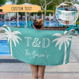 Personalized Newlywed Couple Beach Towel,Custom Just Married Beach Towel,Mr & Mrs Towel,Honeymoon Gift,Newlwed Gift Ideas,Bridal Shower Gift