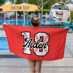 Personalized Baseball Beach Towel For Boys,Baseball Gifts For Boys,Youth Baseball Team Gift,Sports Birthday Present,Custom Pool Towel,Teens