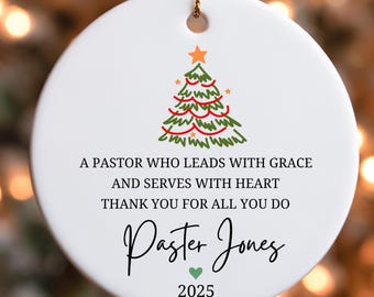 Personalisierte Pastor und Frau Wertschätzung Ornament, Sonntagsschule Lehrer Geschenk, religiöse Bibel Studium Kirche Gruppe Geschenk, christlichen Lehrer