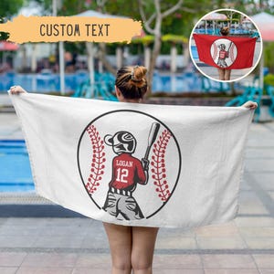 Personalized Baseball Beach Towel For Boys,Baseball Gifts For Boys,Youth Baseball Team Gift,Sports Birthday Present,Custom Pool Towel,Teens