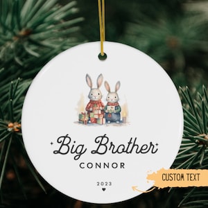 Promoted To Big Brother Ornament,Big Brother Christmas Ornament,Big Brother Present,New Baby Reveal,Big Brother Gift,Big Sister Ornament