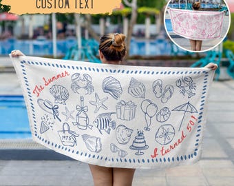 Personalized Beach Towel Sister 50th Birthday Gift For Female Friend Custom Beach Towel Best Friend Birthday Gift For Woman Turned Birthday