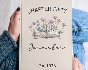 Personalized Chapter 50 Floral Journal,Best Gifts for Turning 50,Custom Name Notebook,Milestone Keepsake 50th Birthday Gift Guest Book