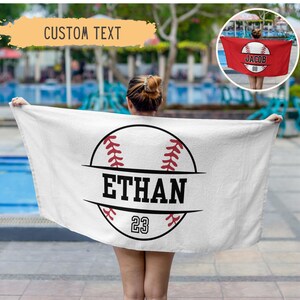 Personalized Baseball Beach Towel For Boys,Baseball Gifts For Boys,Youth Baseball Team Gift,Sports Birthday Present,Custom Pool Towel,Teens