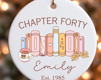 Personalized Chapter 40 Book Ornament,Gifts for Turning 40,Custom Name Keepsake,Fortieth Milestone,40th Birthday Gift Daughter