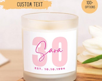 Personalized 30th Birthday Gift For Women,30th Birthday Gifts,Custom 30th Birthday Candle,Milestone Birthday Gifts,30th Birthday Favors,Her