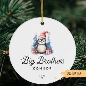 Promoted To Big Brother Ornament,Big Brother Christmas Ornament,Big Brother Present,New Baby Reveal,Big Brother Gift,Big Sister Ornament