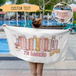 Personalized Beach Towel,Custom Book Lover Gift For Women,Book Club Gift,Bookish Gifts For Book Lover,Librarian Gift,Reader,Birthday Present