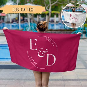 Personalized Newlywed Couple Beach Towel,Custom Just Married Beach Towel,Mr & Mrs Towel,Honeymoon Gift,Newlwed Gift Ideas,Bridal Shower Gift