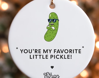 Personalized Pickle Christmas Ornaments,Custom Positive Pickle Ornament,Funny Pickle Gifts for Friends,Unique Pickle Decorations