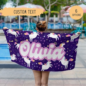 Personalized Unicorn Beach Towel,UnicornTowel,Rainbow Beach Towel,Custom Name Towel,Birthday Gift,Custom Beach Towel,Unicorn Beach Towel