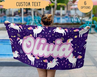Personalized Unicorn Beach Towel,UnicornTowel,Rainbow Beach Towel,Custom Name Towel,Birthday Gift,Custom Beach Towel,Unicorn Beach Towel
