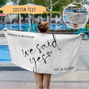 Personalized Newlywed Couple Beach Towel,Custom Just Married Beach Towel,Mr & Mrs Towel,Honeymoon Gift,Newlwed Gift Ideas,Bridal Shower Gift