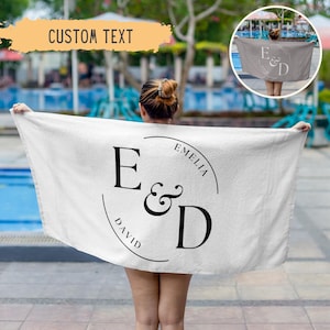 Personalized Newlywed Couple Beach Towel,Custom Just Married Beach Towel,Mr & Mrs Towel,Honeymoon Gift,Newlwed Gift Ideas,Bridal Shower Gift