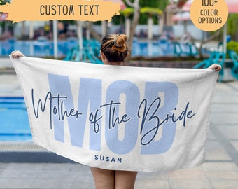Personalized Mother Of The Bride Beach Towel,Custom Name Beach Towel,Bridal Party Pool Towel,Bachelorette Trip Gift,Bridal Shower Gift