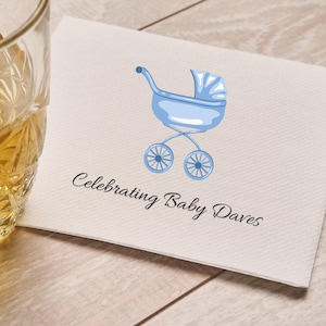Paper Napkins Custom Print Baby Shower Artwork and Design Cocktail Personalized for Party Quick Ship Customize Napkins Baby Name Napkins